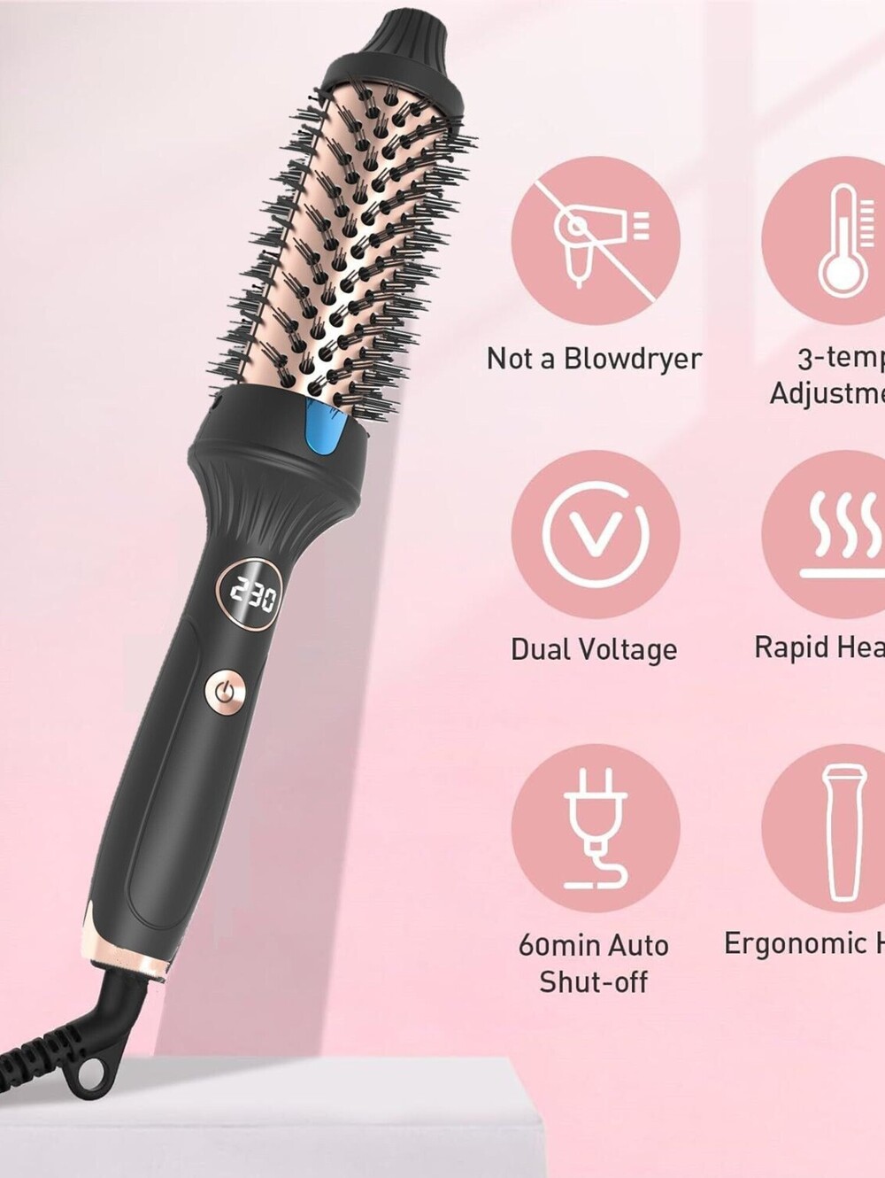 Thermal Brush Ceramic Hair Curler Comb 3 in 1 Thermal Curling Wand
